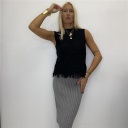 gilet corto con frange sul fondo fashion